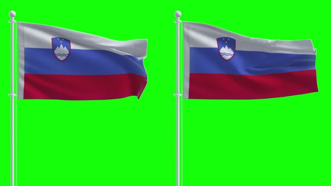 在色度键背景上的斯洛文尼亚国旗
