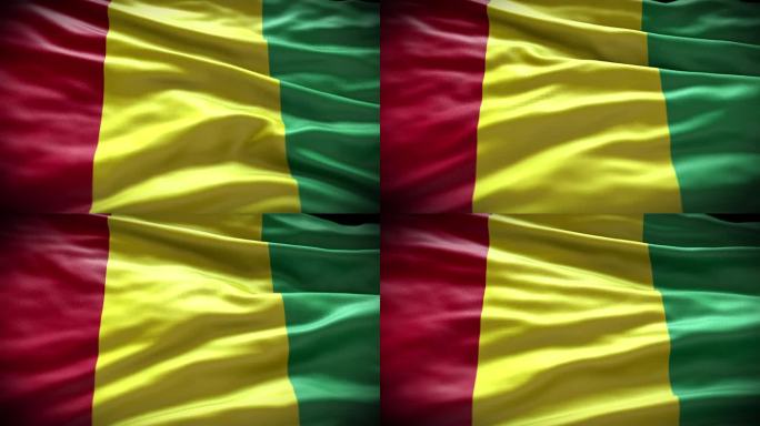 几内亚国旗4K分辨率股票视频