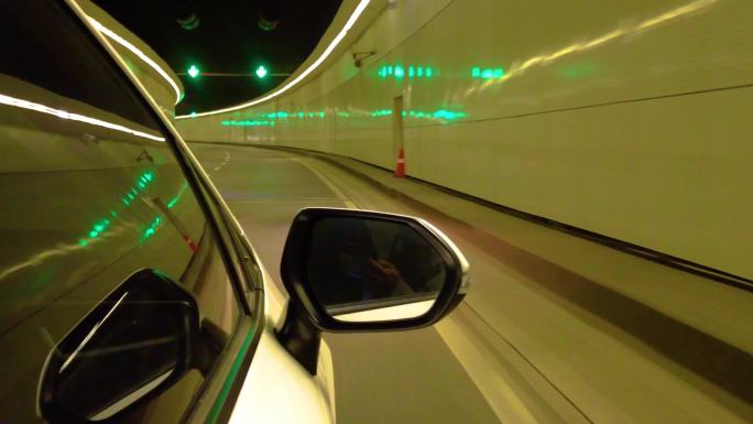 夜晚汽车在隧道里行驶视频素材延时摄影