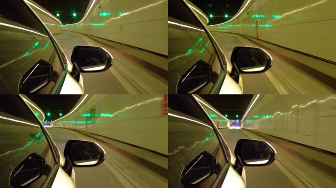 夜晚汽车在隧道里行驶视频素材延时摄影