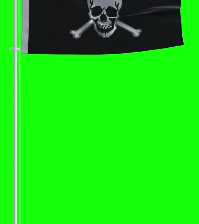 海盗旗在色度键背景