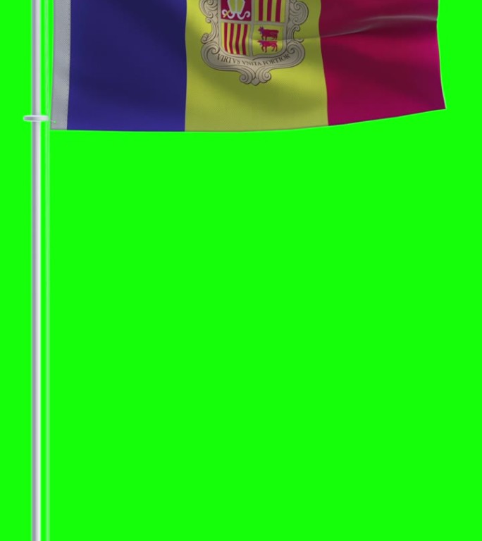 在色度键背景上的安道尔国旗