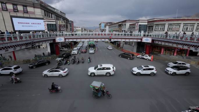 拉萨 车流 城市 延时