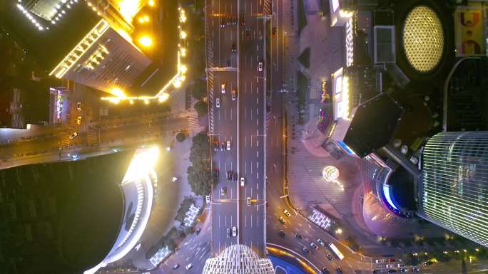 上海 杨浦区 五角场 夜景 高架