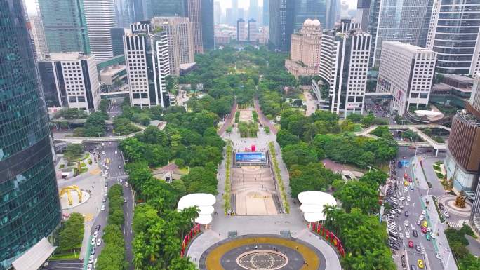 广州花城广场天环广场航拍珠江新城城市地标