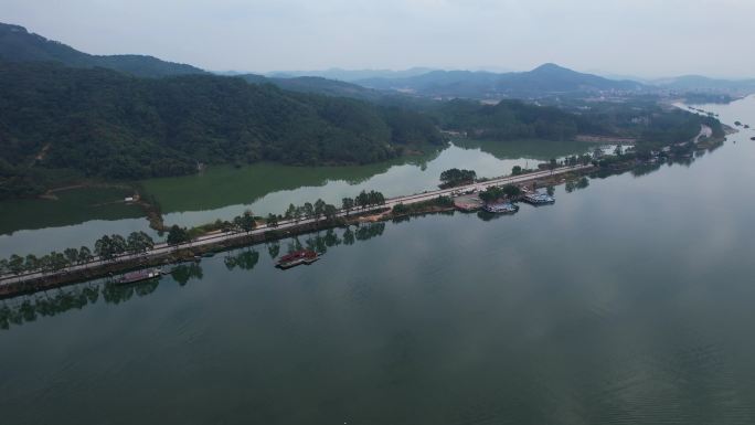 广东公路北江飞来峡自然风光山水风景航拍