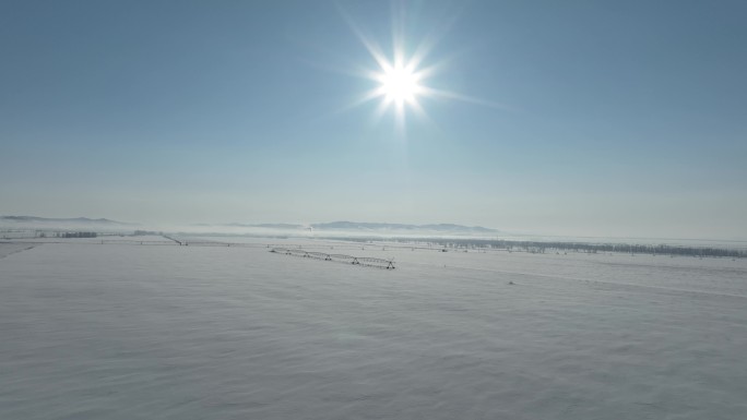 呼伦贝尔垦区雪原风光