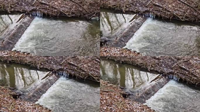 洪水导致河床狭窄，水流很快，弯道必须用石头铺设，这样水的侵蚀就不会破坏它们