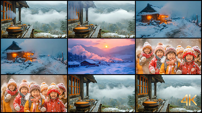 寒冷天气 中国冬天美好景色 从南到北