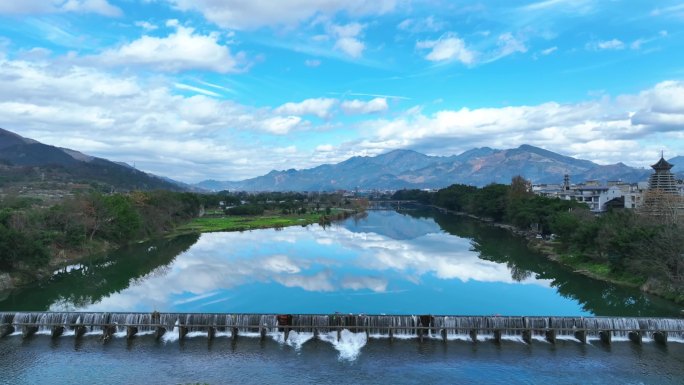 原创：贵州榕江航拍古风光延时4K视频素材