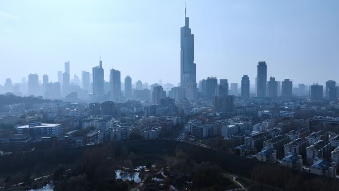 航拍南京城市空镜