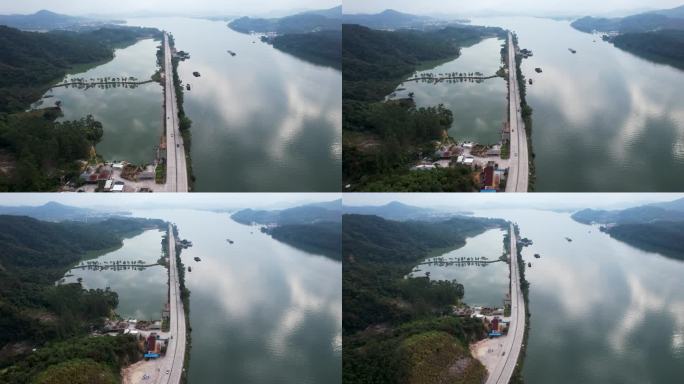 广东公路北江飞来峡自然风光山水风景航拍