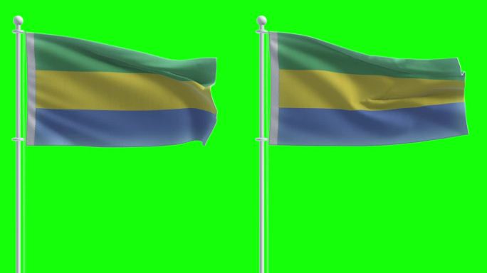 加蓬国旗的色度键背景
