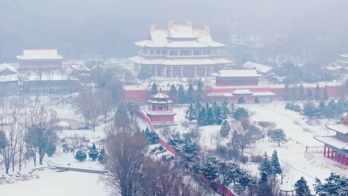 辽宁鞍山市博物馆玉佛苑雪景-9