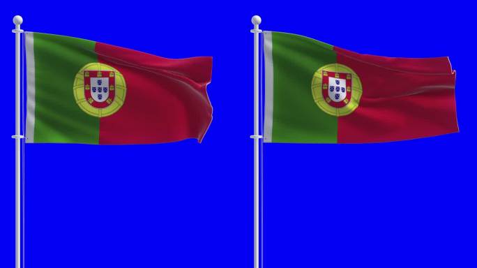 葡萄牙国旗在色度键的背景