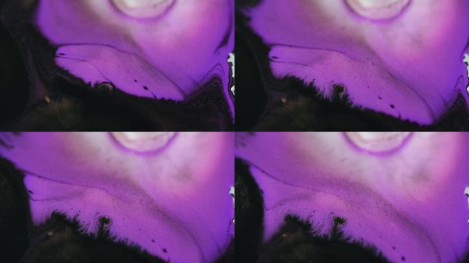 颜料混合流体艺术墨水水紫色黑色闪光