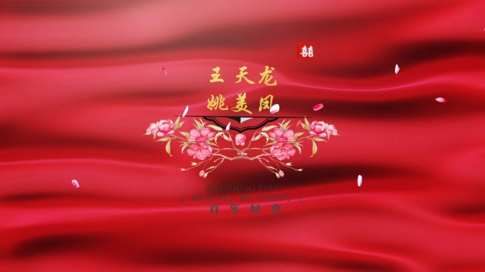 中国风中式婚礼无缝循环动画背景AE模板