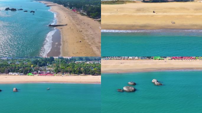 东海大海海边海水海浪沙滩海滩航拍风景唯美