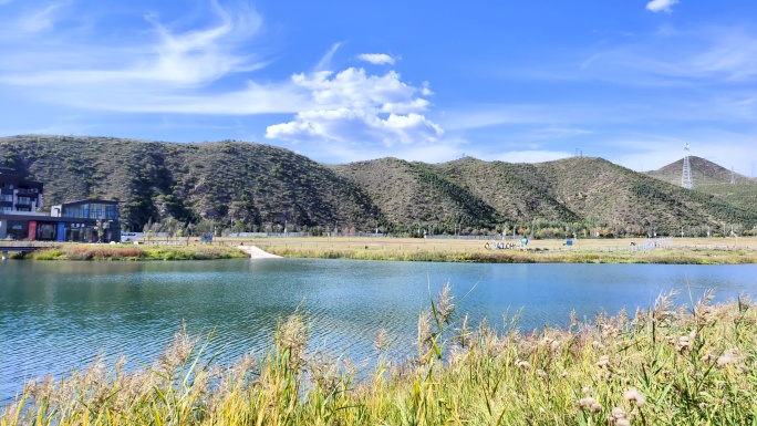 湖面延时 湖光山色 波光粼粼 音乐背景