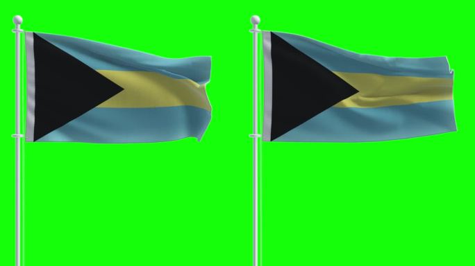 巴哈马国旗的色度键背景