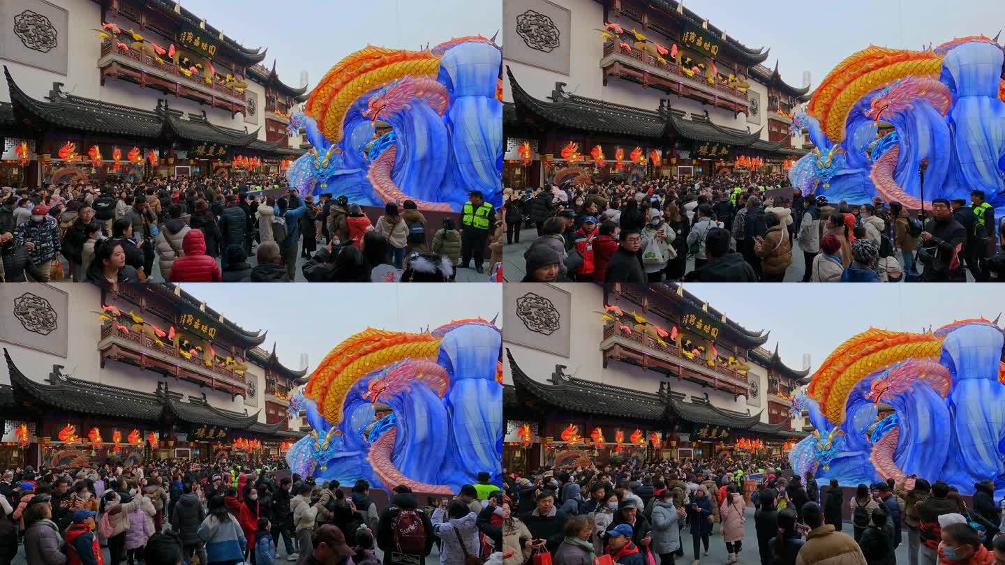 2024年上海城隍庙灯会夜景延时视频
