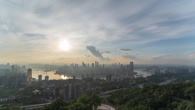 重庆南山一棵树观景台日转夜延时视频