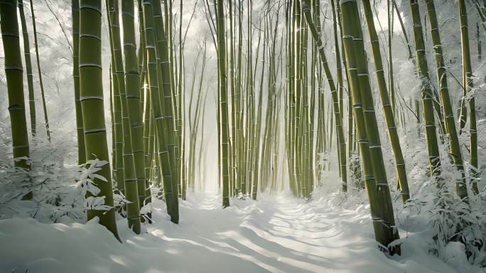 意境-雪中的竹林