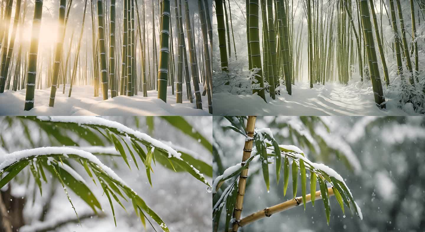 意境-雪中的竹林