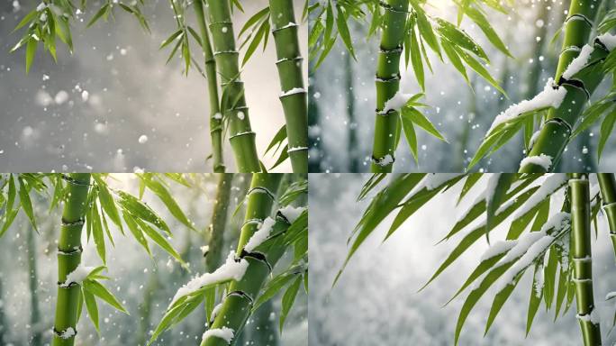 意境-竹子雪景