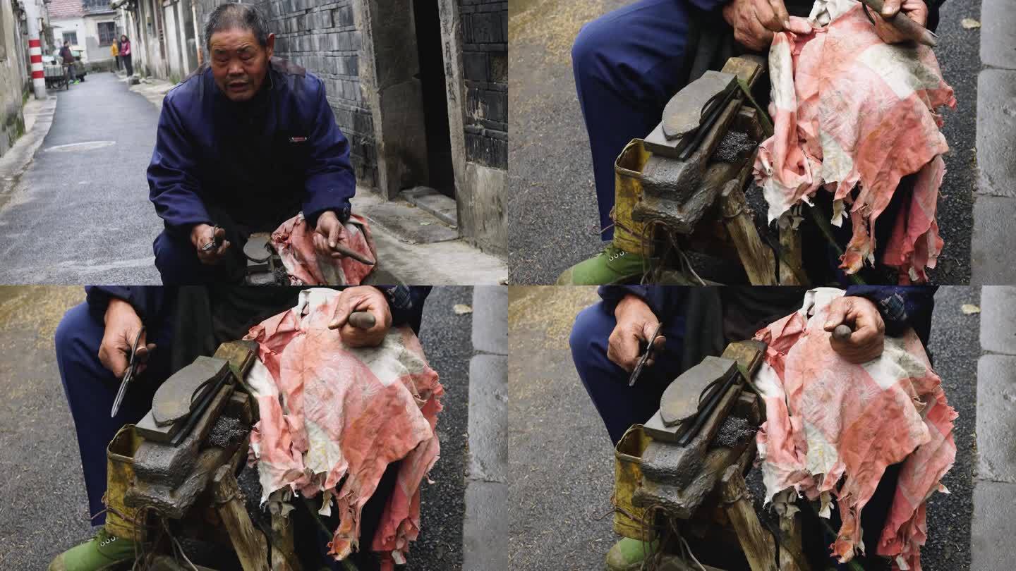 南京消失民俗影像走街串巷磨剪刀手艺人