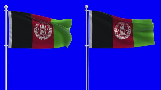 色度键背景上的阿富汗国旗