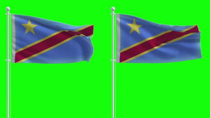 在色度键背景上的刚果民主共和国国旗