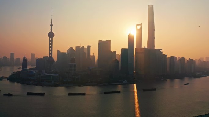 上海 陆家嘴 金融中心 国际化都市 日出