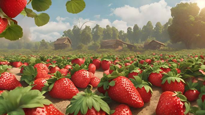 卡通草莓种植园