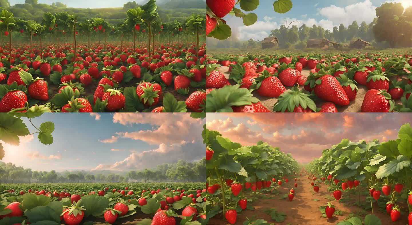 卡通草莓种植园