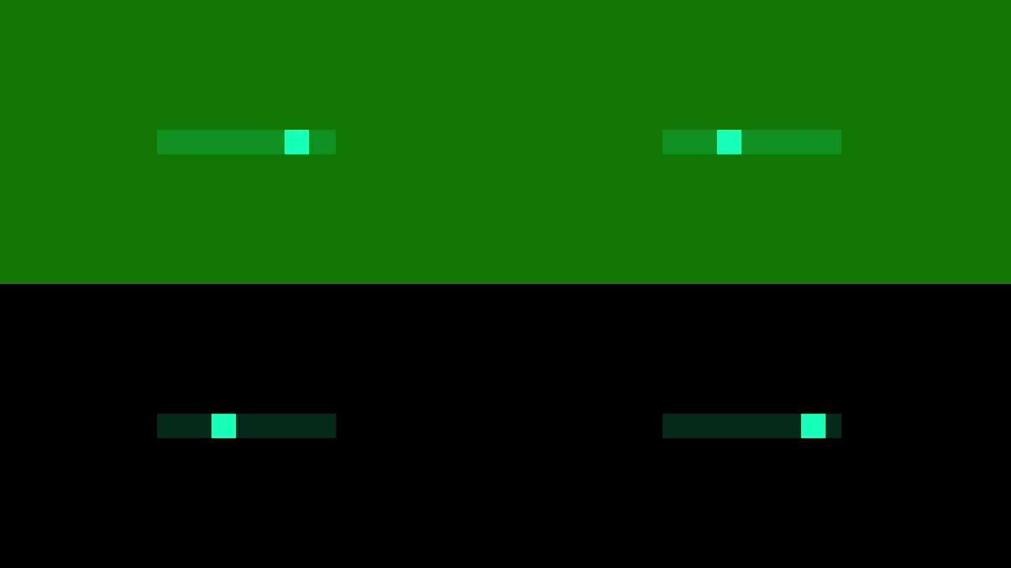 在绿色背景下隔离的加载条动画:在绿色背景下隔离的加载条动画的可视化表示。这个元素通常用来表示…的进度