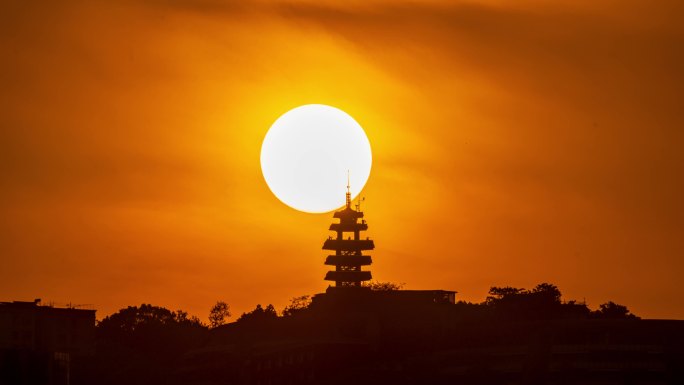 重庆瞰胜楼日落延时摄影