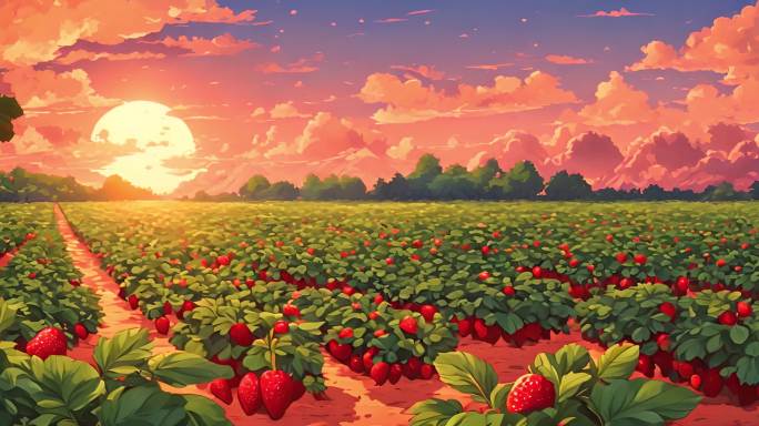 动画草莓种植园丰收
