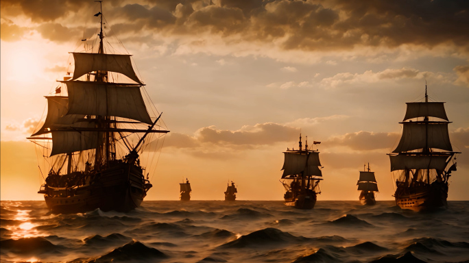 古代商船一带一路海上丝绸之路 4K