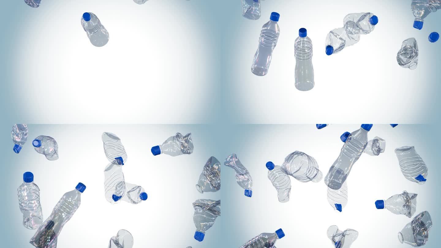 隔离掉落的废弃或皱巴巴的塑料瓶