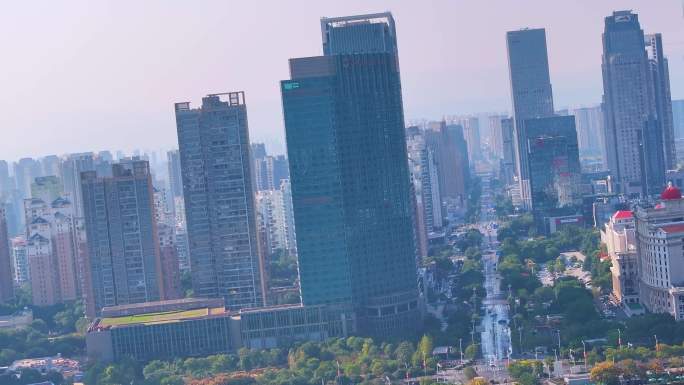 江西南昌红谷滩区赣江江景高楼大厦城市风景