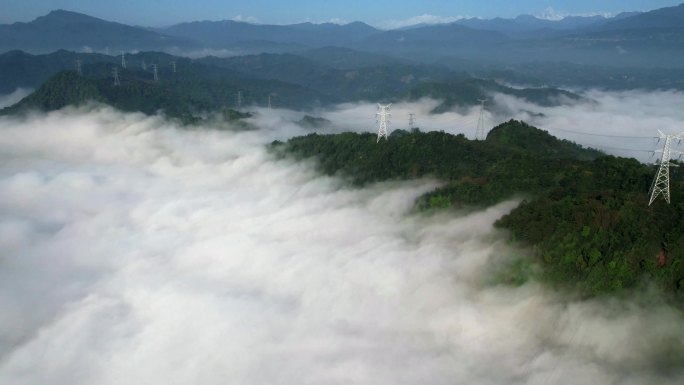 四川山川云海高压线