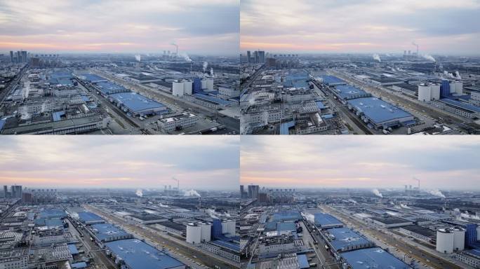 漯河双汇工业园航拍延时摄影
