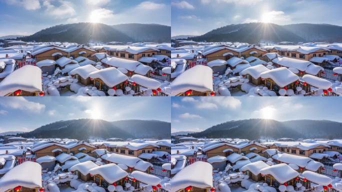 中国雪乡白天延时摄影