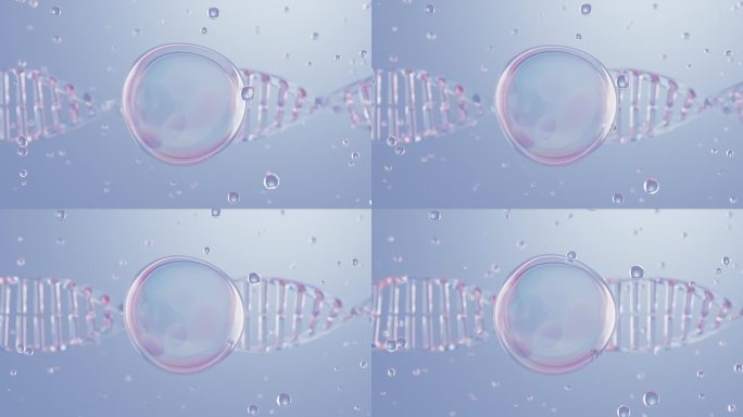 水分子和基因序列核酸三维动画