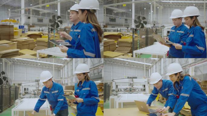在包装纸盒生产过程中工作的工程师或质量控制人员。