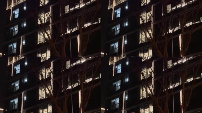 亮灯加班灯光大楼 窗外窗户夜景夜灯晚上