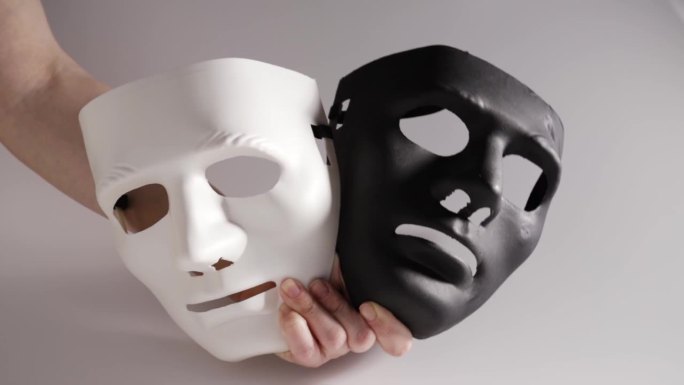 黑白面具，善与恶，真理与谎言，人格分裂，精神分裂，