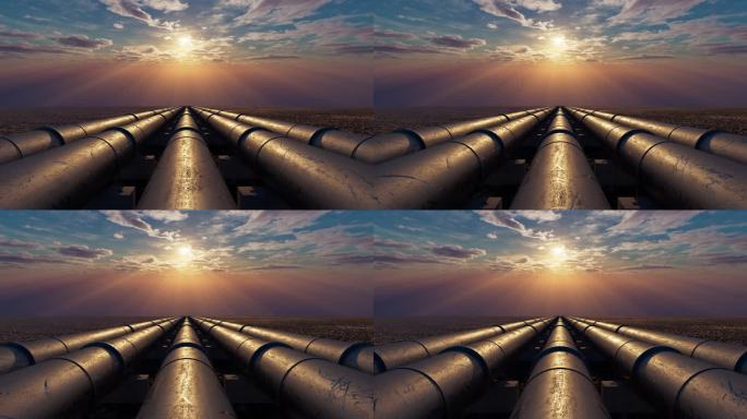 液化气石油能源输送管道三维动画