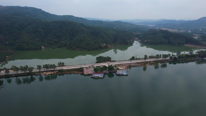 广东公路北江飞来峡自然风光山水风景航拍